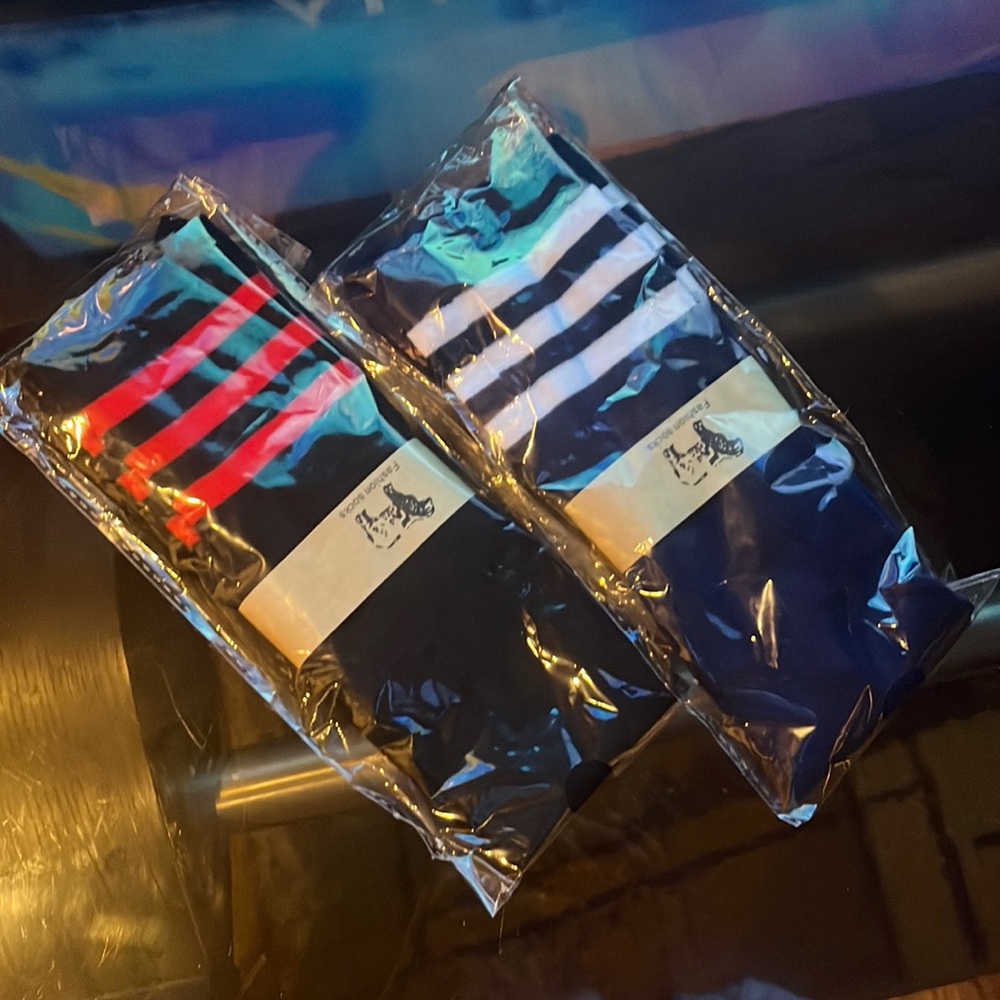 2 thigh high socks